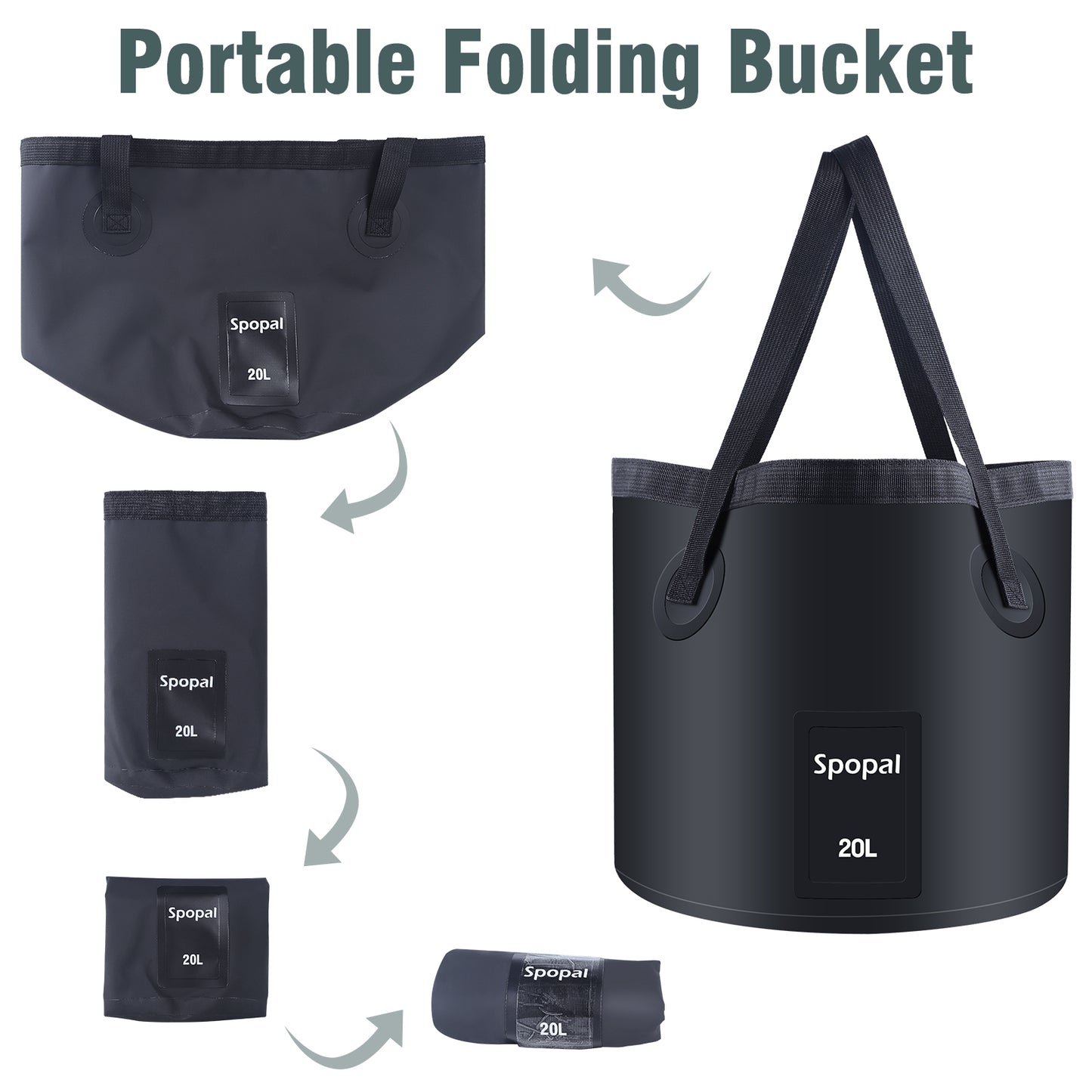 Spopal Collapsible Bucket with Handle 20L