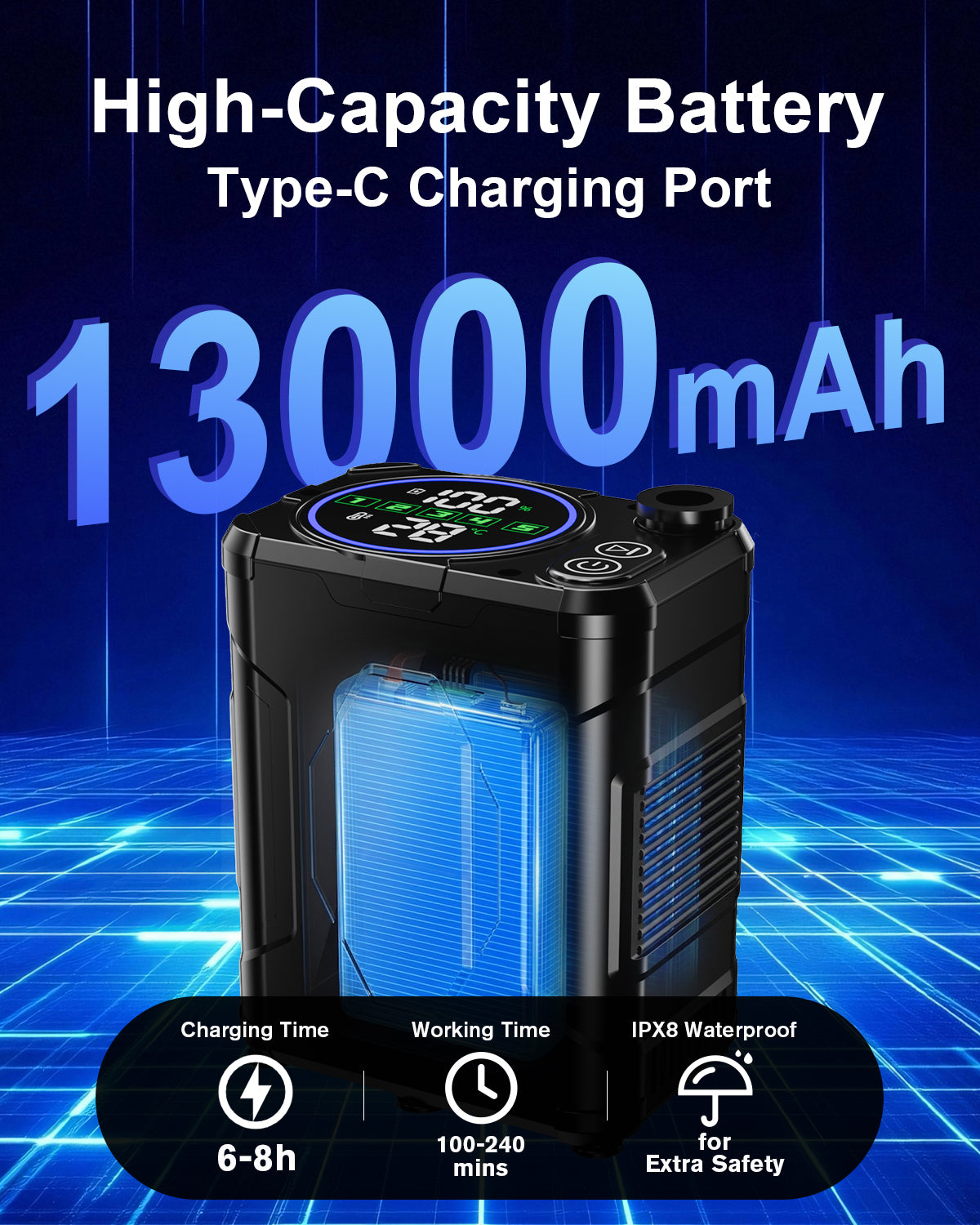 Spopal 13000mAh Portable Shower