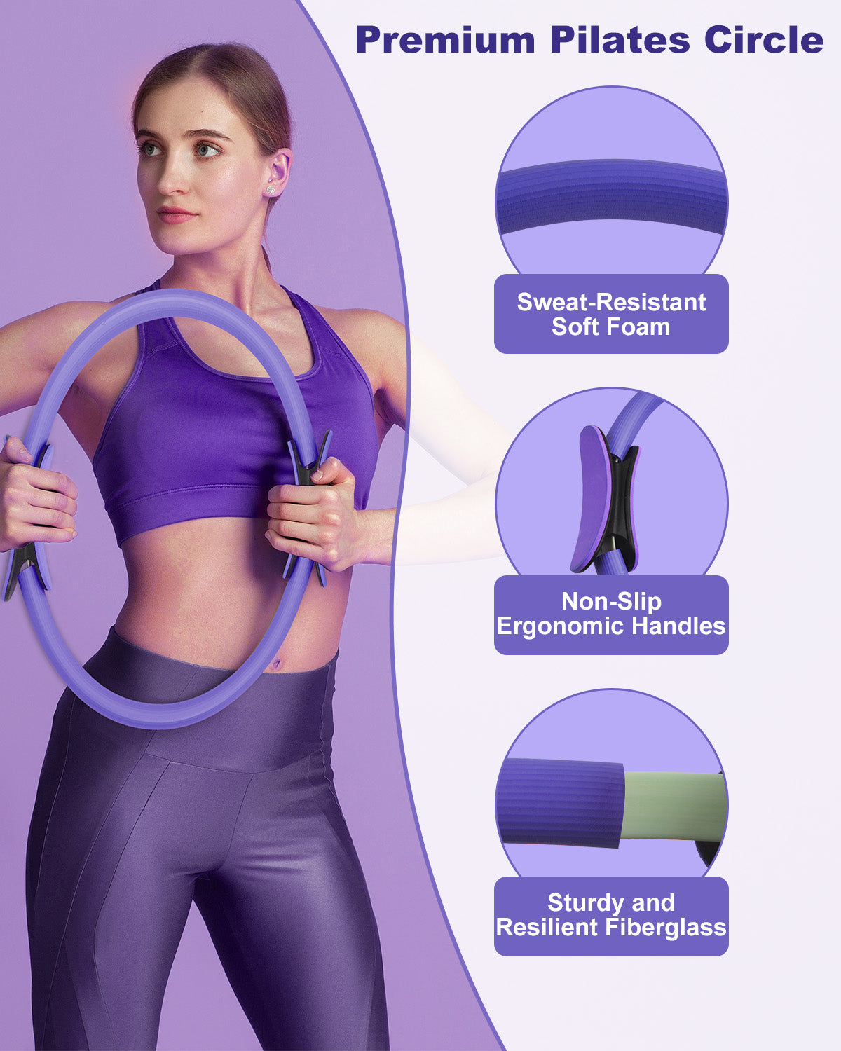 15 Pcs Pilates Kit for Women, [Gift for Women] Spopal Better Me Pilates Kit with Yoga Ball, Ring, Resistance Bands, Sliding Disks, Pilate Essential Equipment for Home, Including Workout Guide