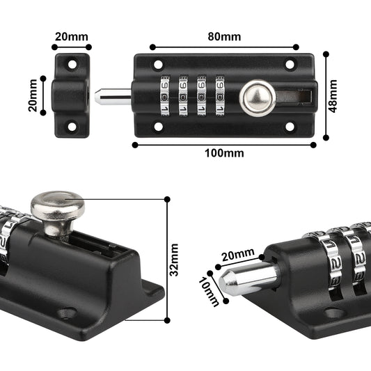 Combination Lock Latch, [Waterproof-2 Pcs] Spopal Code Door Lock, Waterproof 4 Digit Combination Lock with Security Fixing Screws for Cabinet, Garage, School