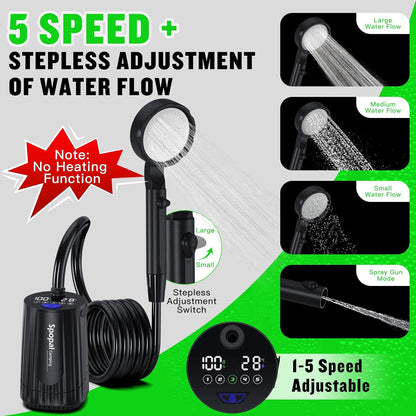 Spopal Camping Shower with Collapsible Bucket