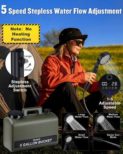 Spopal Portable Shower with 5-Gallon Water Jug