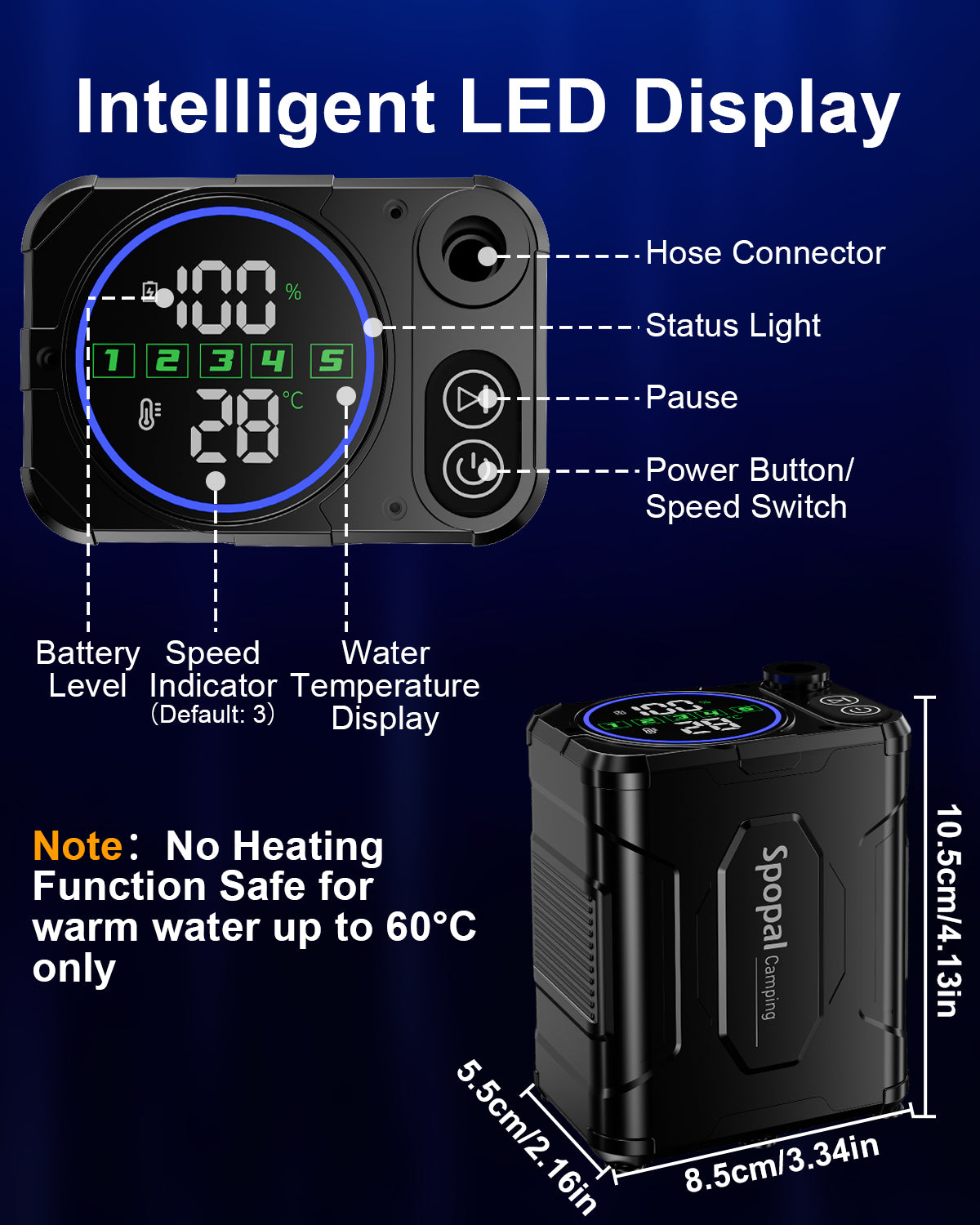 Spopal 13000mAh Portable Shower