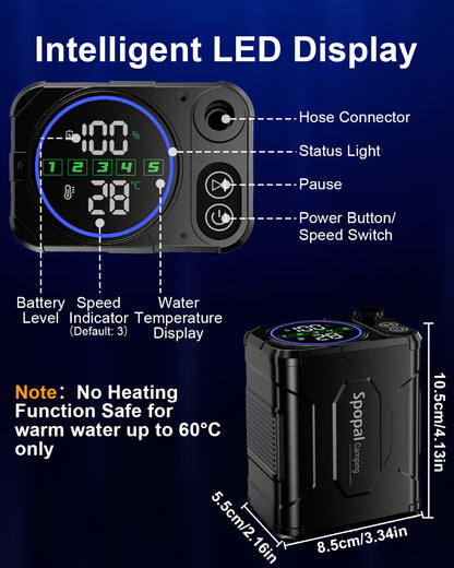 Spopal 13000mAh Portable Shower