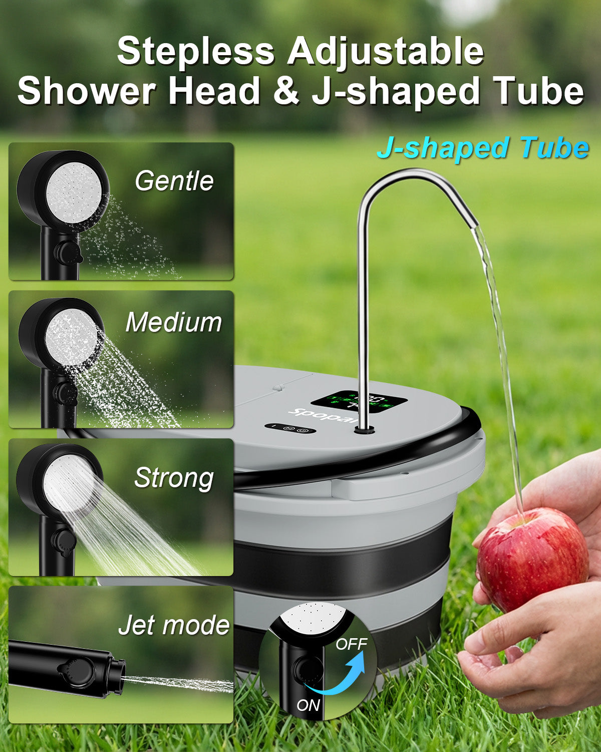Spopal Portable Integrated Camping Shower with 20L Bucket