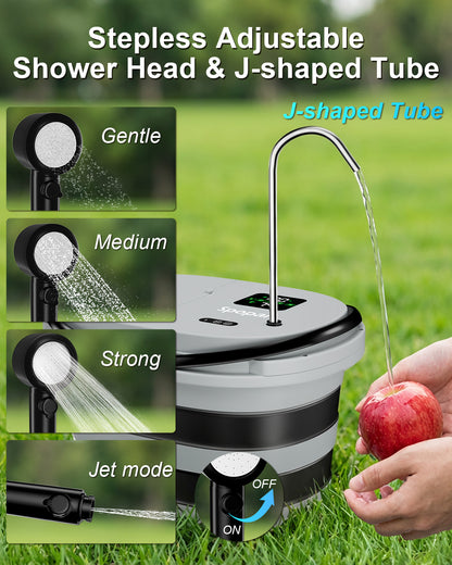 Spopal Portable Integrated Camping Shower with 20L Bucket
