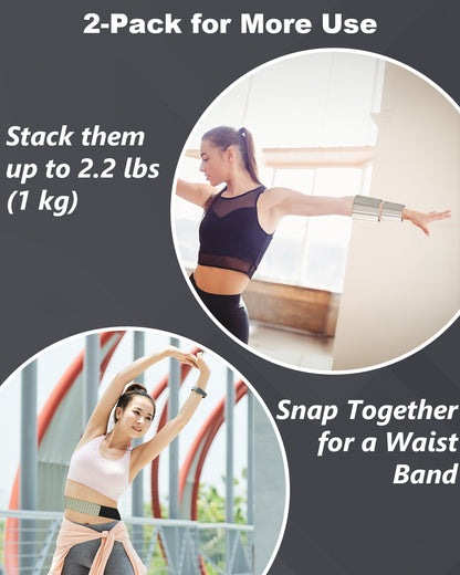 Adjustable Ankle Weights, [1 Pair x 0.5kg] [Magnetic Fastening] Spopal Silicone Wrist & Ankle Weights, Non-Slip, Anti-Odour, Gym & Home Exercise Kit for Yoga, Walking, Pilates, Strength-Black & Grey