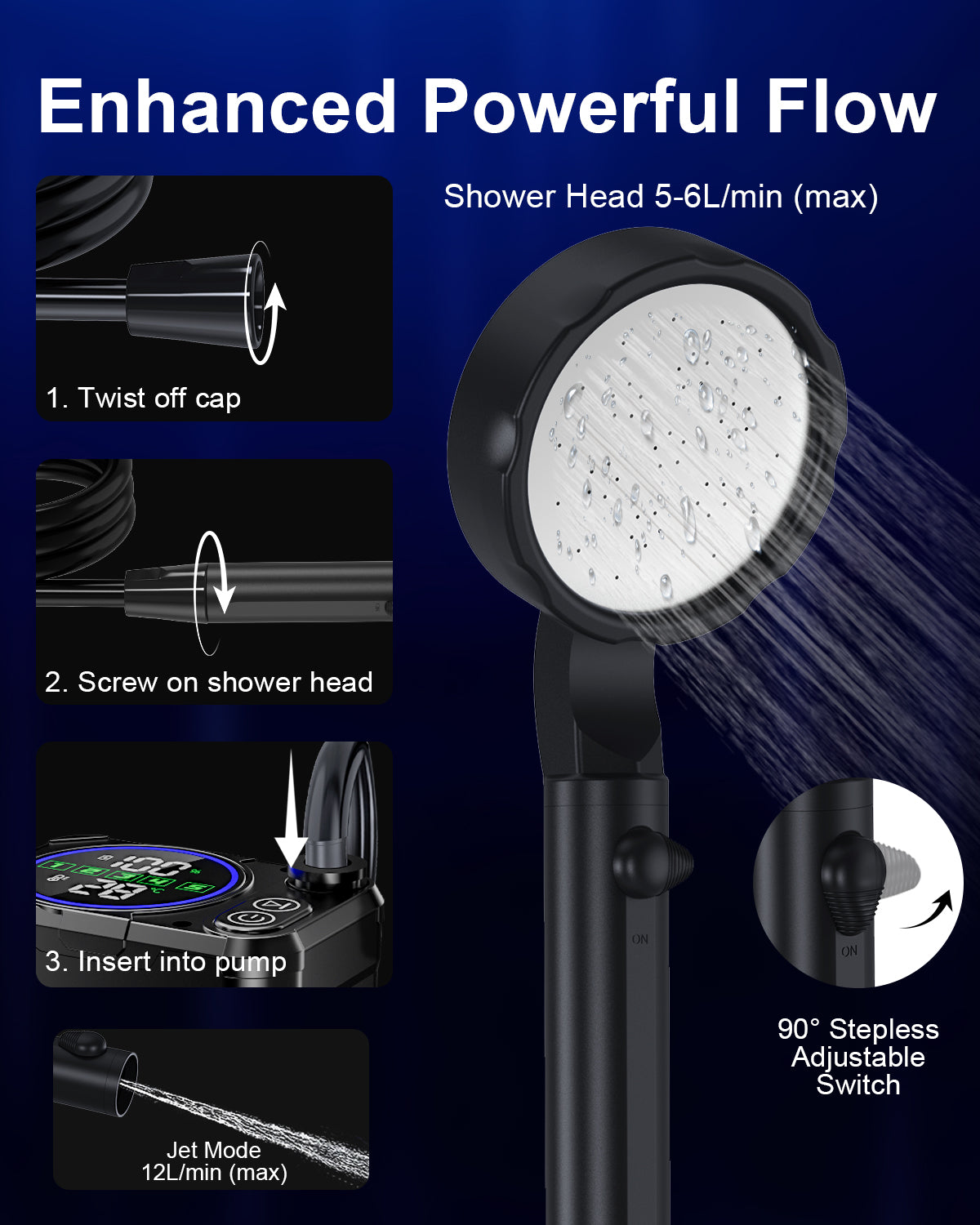 Spopal 13000mAh Portable Shower