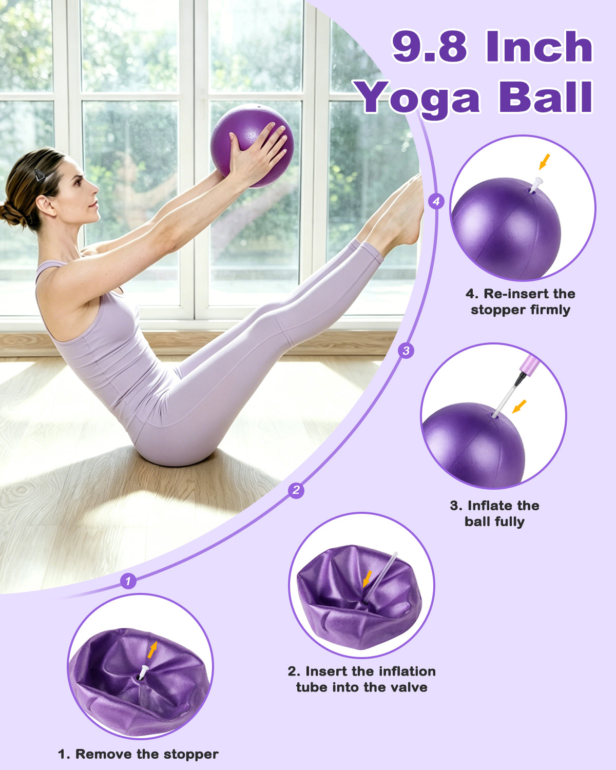 15 Pcs Pilates Kit for Women, [Gift for Women] Spopal Better Me Pilates Kit with Yoga Ball, Ring, Resistance Bands, Sliding Disks, Pilate Essential Equipment for Home, Including Workout Guide