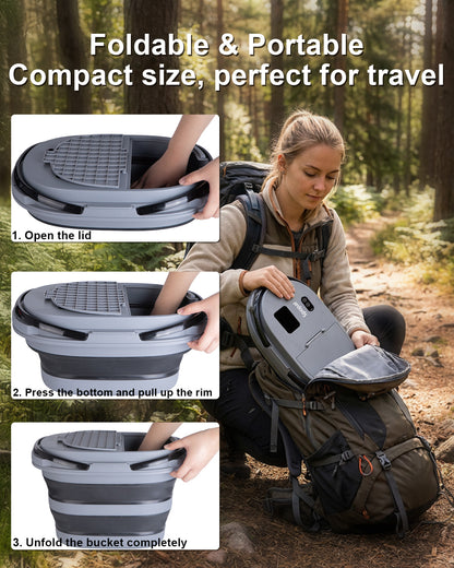 Spopal Portable Integrated Camping Shower with 20L Bucket