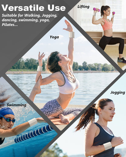 Adjustable Ankle Weights, [1 Pair x 0.5kg] [Magnetic Fastening] Spopal Silicone Wrist & Ankle Weights, Non-Slip, Anti-Odour, Gym & Home Exercise Kit for Yoga, Walking, Pilates, Strength-Black & Grey