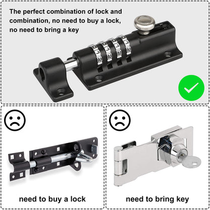 Combination Lock Latch, [Waterproof-2 Pcs] Spopal Code Door Lock, Waterproof 4 Digit Combination Lock with Security Fixing Screws for Cabinet, Garage, School