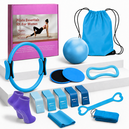 15 Pcs Pilates Kit for Women, [Gift for Women] Spopal Better Me Pilates Kit with Yoga Ball, Ring, Resistance Bands, Sliding Disks, Pilate Essential Equipment for Home, Including Workout Guide