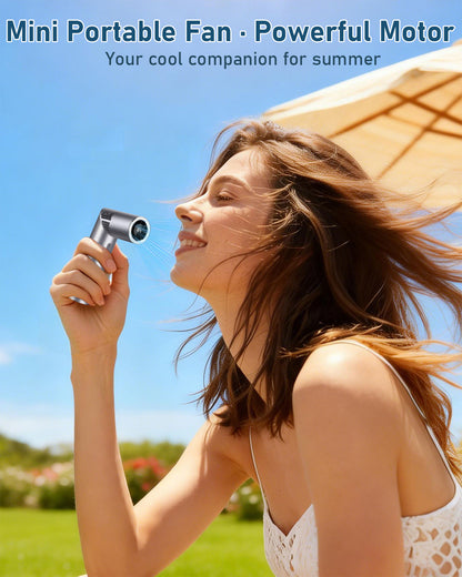Spopal Portable Handheld Fan, 20750RPM Mini Turbo Fan Handheld Foldable with 199-Speed, Up to 11H Runtime, LED Display for Travel Outdoor