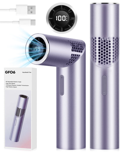 Spopal Portable Handheld Fan, 20750RPM Mini Turbo Fan Handheld Foldable with 199-Speed, Up to 11H Runtime, LED Display for Travel Outdoor