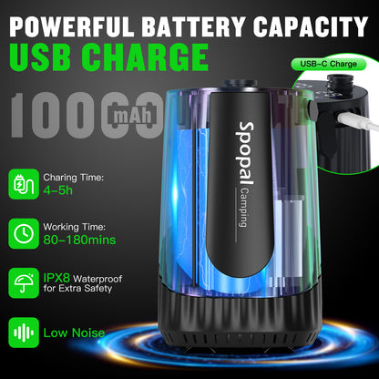 Spopal 10000mAh Rechargeable Camping Shower
