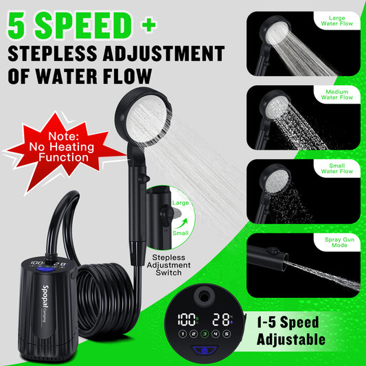 Spopal 10000mAh Rechargeable Camping Shower