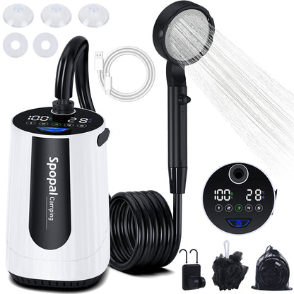 Spopal 10000mAh Rechargeable Camping Shower White