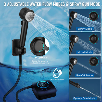 Spopal 8000mAh Rechargeable Camping Shower