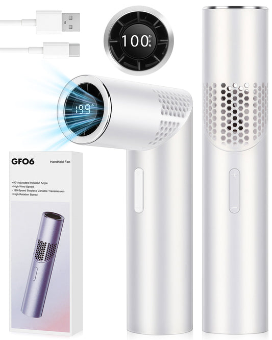 Spopal Portable Handheld Fan, 20750RPM Mini Turbo Fan Handheld Foldable with 199-Speed, Up to 11H Runtime, LED Display for Travel Outdoor